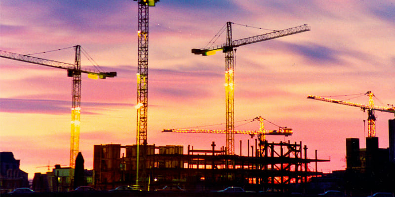Cranes on an infrastructure development site